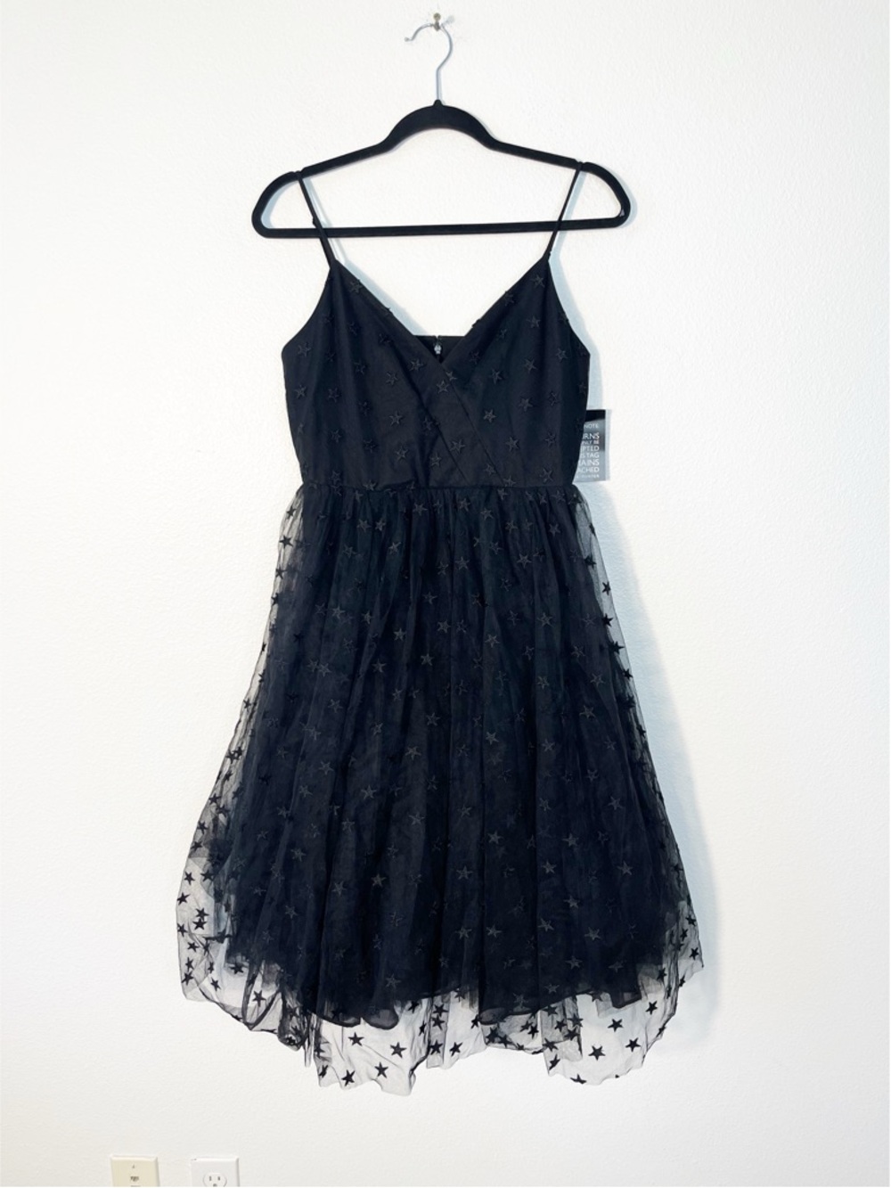 J. Crew Black Embroidered Star Tulle Dress Size 6 Party Prom Feminine NEW - Picture 4 of 11